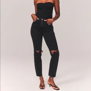 abercrombie 90s curve love ultra high rise straight jeans